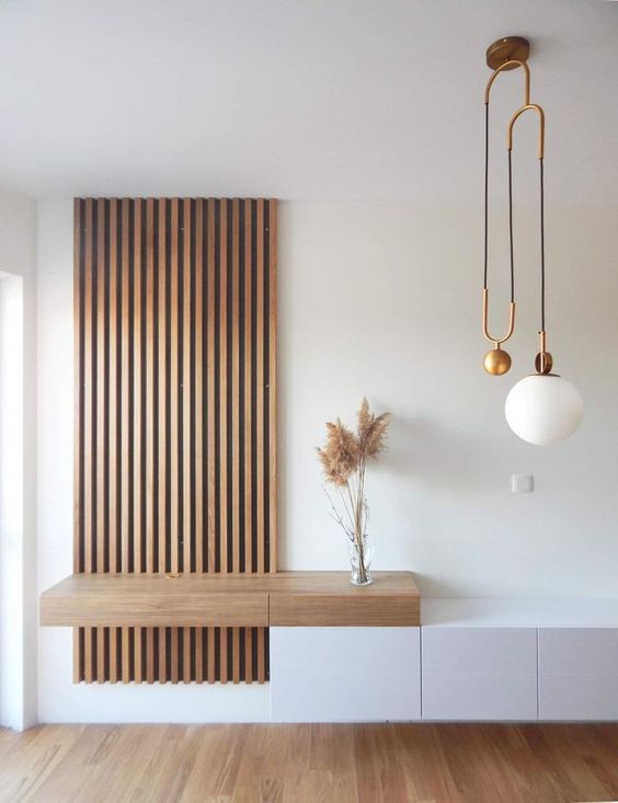 Elegant Italian-style palm wood partition with a natural texture, crafted for modern interiors, resorts, and luxury spaces